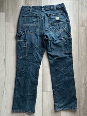 Carhartt Indigo Blue Denim Carpenter Pants Size 34x30